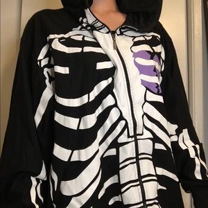 Skeleton zip up sweater